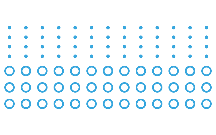 Rows of blue dots with white centers