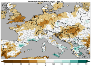 precipitation map for Europe