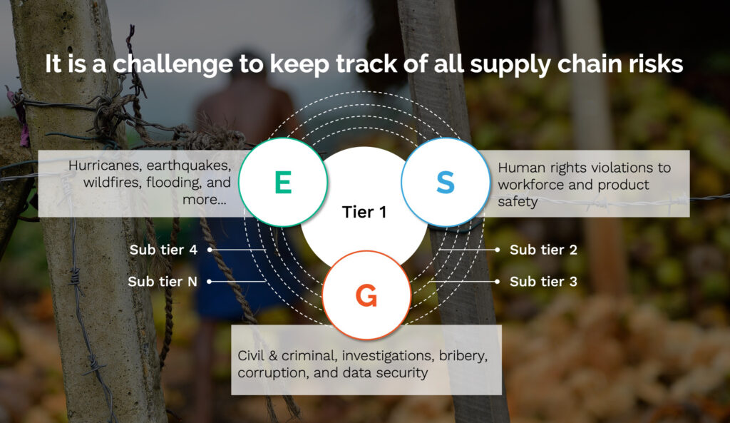 chart showing various supply chain ESG risks