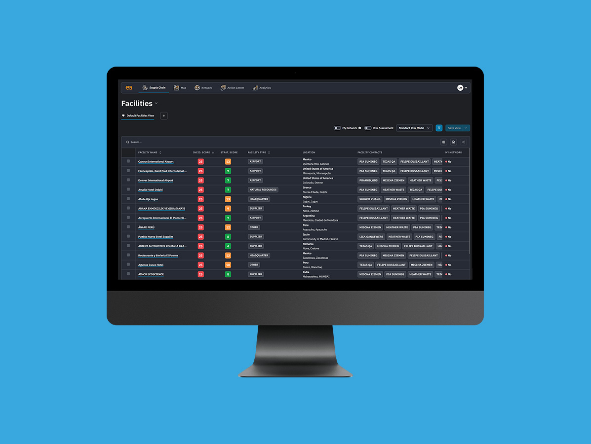 Explore scorecard dashboard on grey monitor over blue background