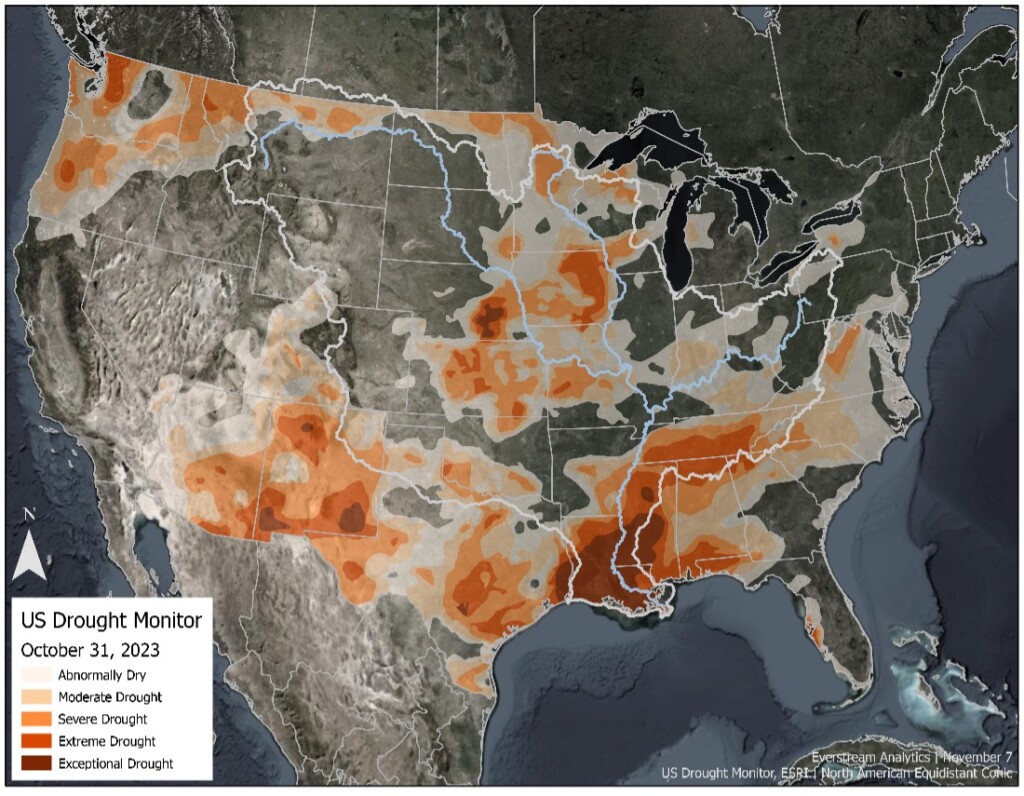 global map showing drought conditions creating more logistics disruptions