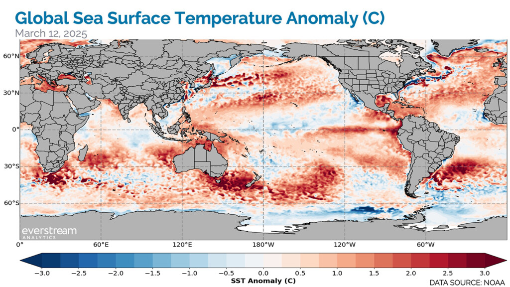 SST anomaly on map 