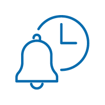 Bell and time icon