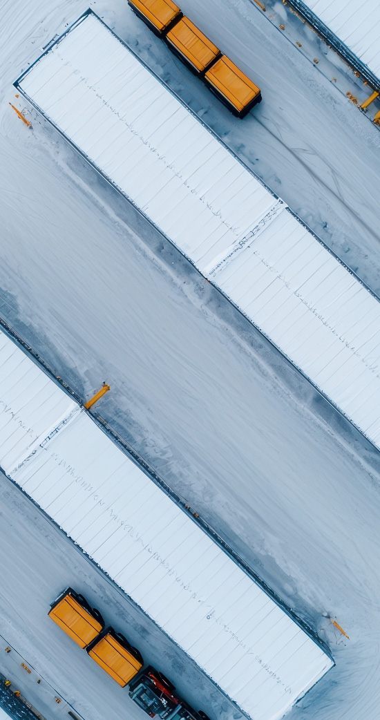 Snow covered freights