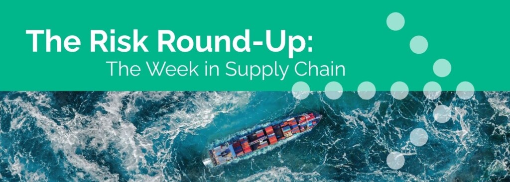 A cargo ship on a stormy sea indicating supply chain risk