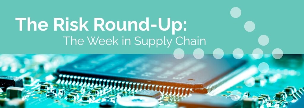 Graphic showing supply chain risk news about semiconductors