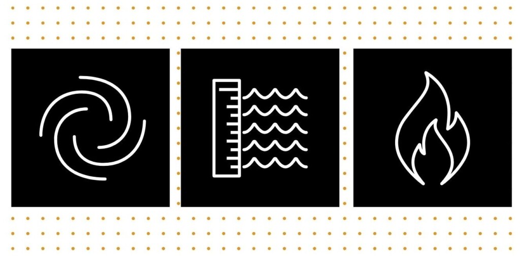 Graphic showing climate change and weather intensification
